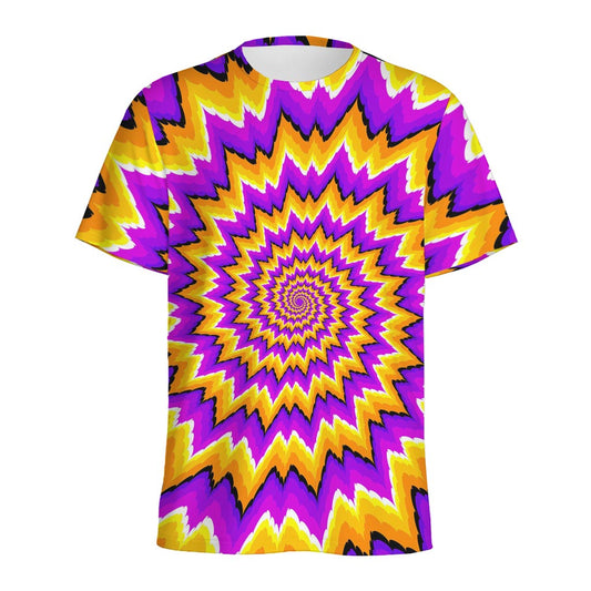 Spiral Expansion Moving Optical Illusion Men's Sports T-Shirt