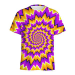 Spiral Expansion Moving Optical Illusion Men's Sports T-Shirt