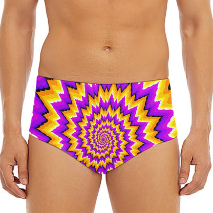 Spiral Expansion Moving Optical Illusion Men's Triangle Swim Briefs