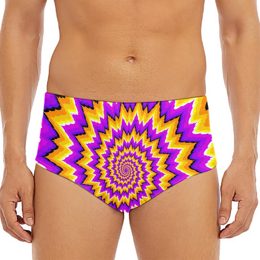 Spiral Expansion Moving Optical Illusion Men's Triangle Swim Briefs