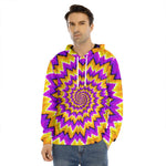 Spiral Expansion Moving Optical Illusion Men's Velvet Pullover Hoodie