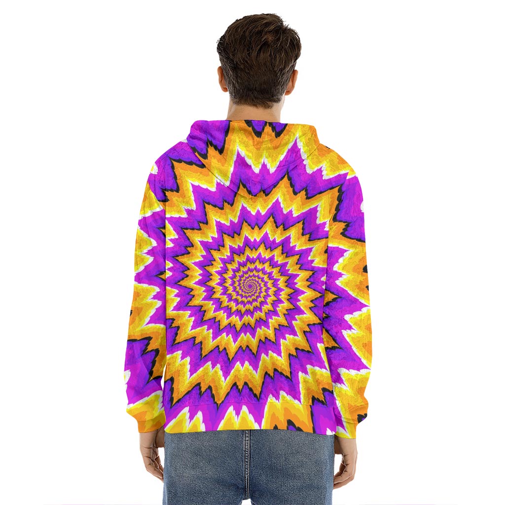 Spiral Expansion Moving Optical Illusion Men's Velvet Pullover Hoodie