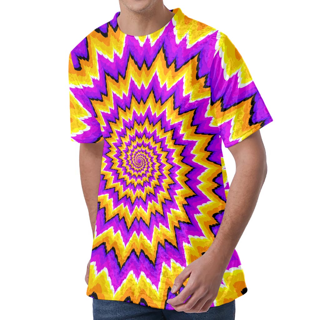 Spiral Expansion Moving Optical Illusion Men's Velvet T-Shirt