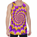 Spiral Expansion Moving Optical Illusion Men's Velvet Tank Top