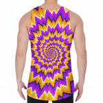Spiral Expansion Moving Optical Illusion Men's Velvet Tank Top