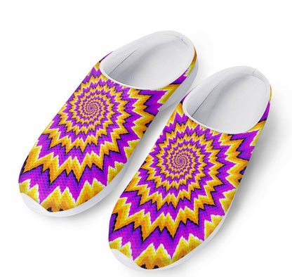 Spiral Expansion Moving Optical Illusion Mesh Casual Shoes