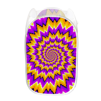 Spiral Expansion Moving Optical Illusion Mesh Laundry Hamper