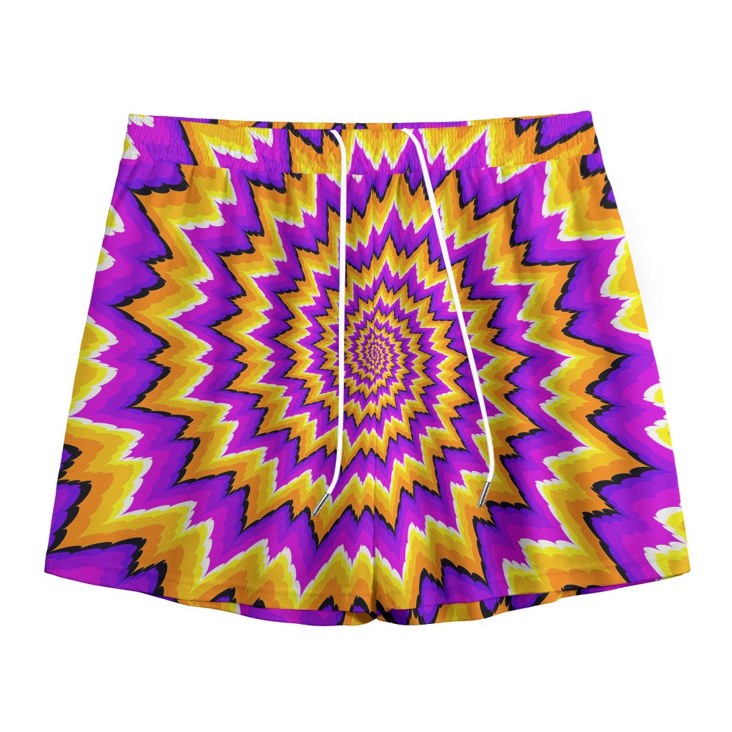 Spiral Expansion Moving Optical Illusion Mesh Shorts