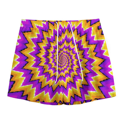 Spiral Expansion Moving Optical Illusion Mesh Shorts