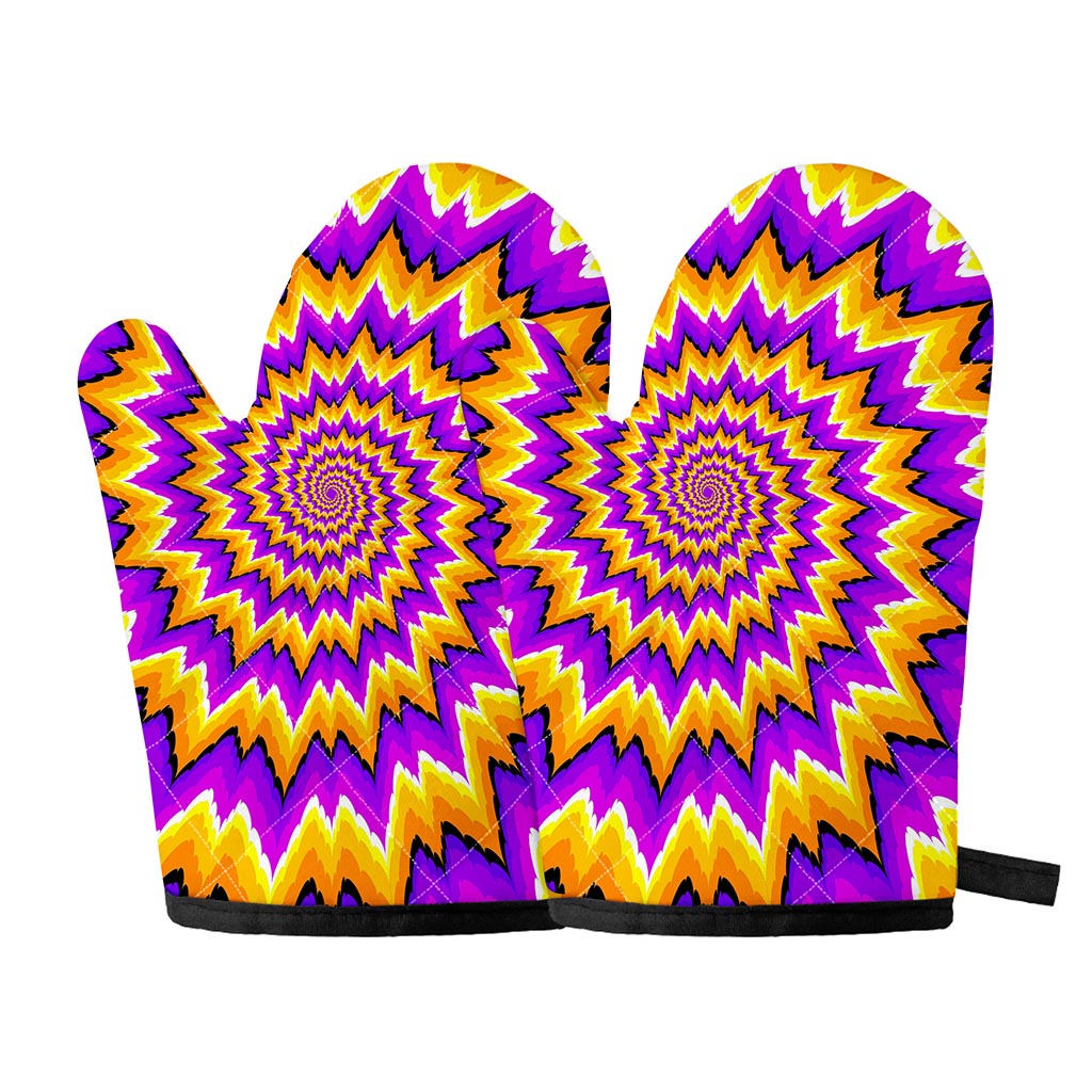 Spiral Expansion Moving Optical Illusion Oven Mitts
