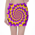Spiral Expansion Moving Optical Illusion Pencil Mini Skirt
