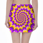 Spiral Expansion Moving Optical Illusion Pencil Mini Skirt
