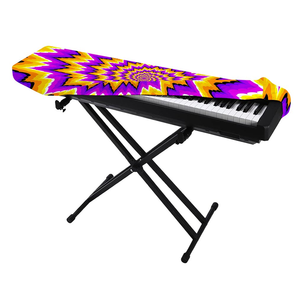 Spiral Expansion Moving Optical Illusion Piano Keyboard Cover