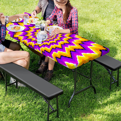 Spiral Expansion Moving Optical Illusion Picnic Table Cover