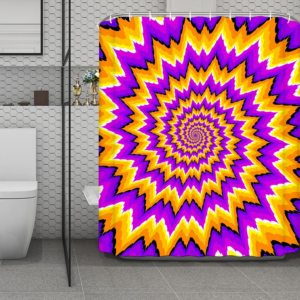 Spiral Expansion Moving Optical Illusion Polyester Shower Curtain