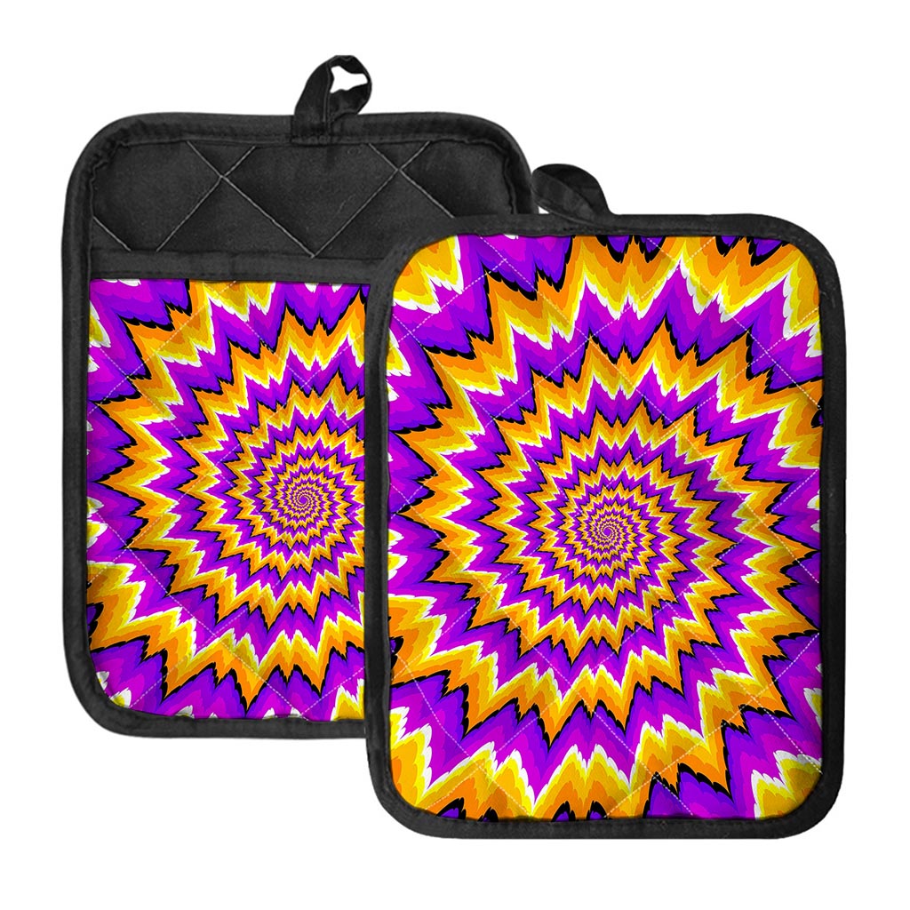 Spiral Expansion Moving Optical Illusion Pot Holders With Pocket