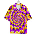 Spiral Expansion Moving Optical Illusion Rayon Hawaiian Shirt