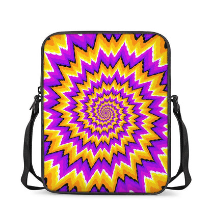 Spiral Expansion Moving Optical Illusion Rectangular Crossbody Bag
