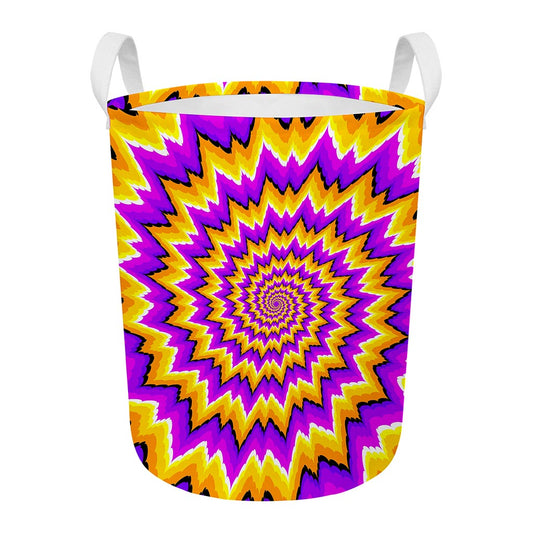Spiral Expansion Moving Optical Illusion Round Laundry Basket