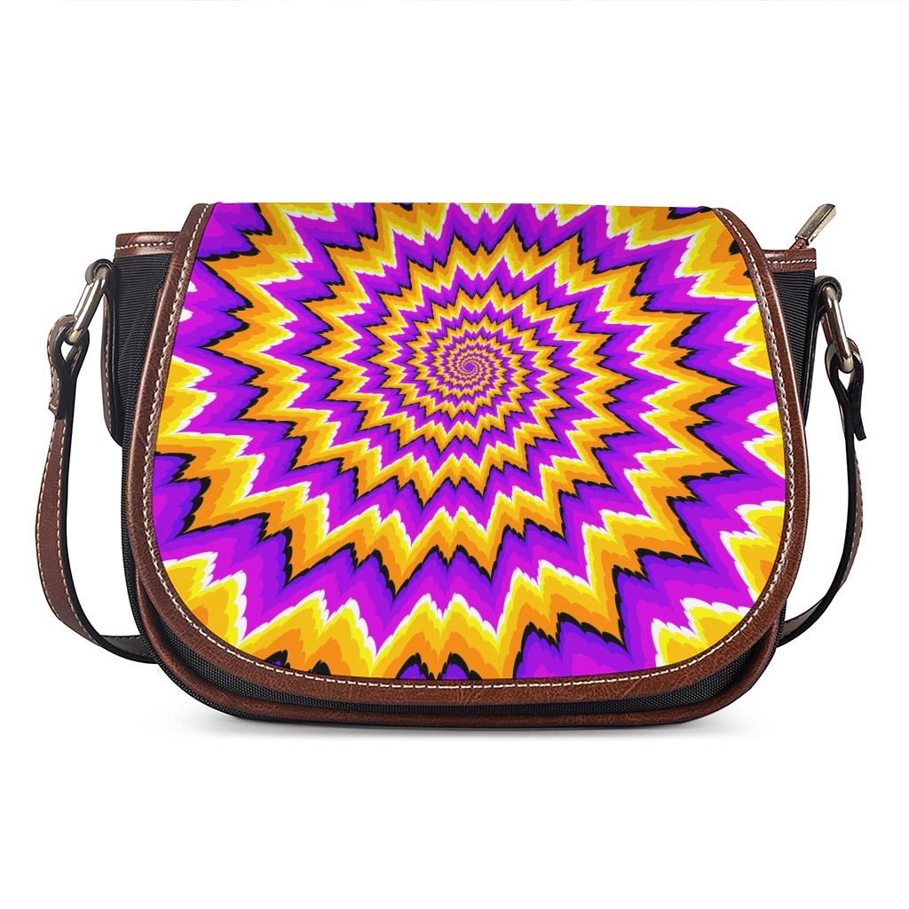 Spiral Expansion Moving Optical Illusion Saddle Bag