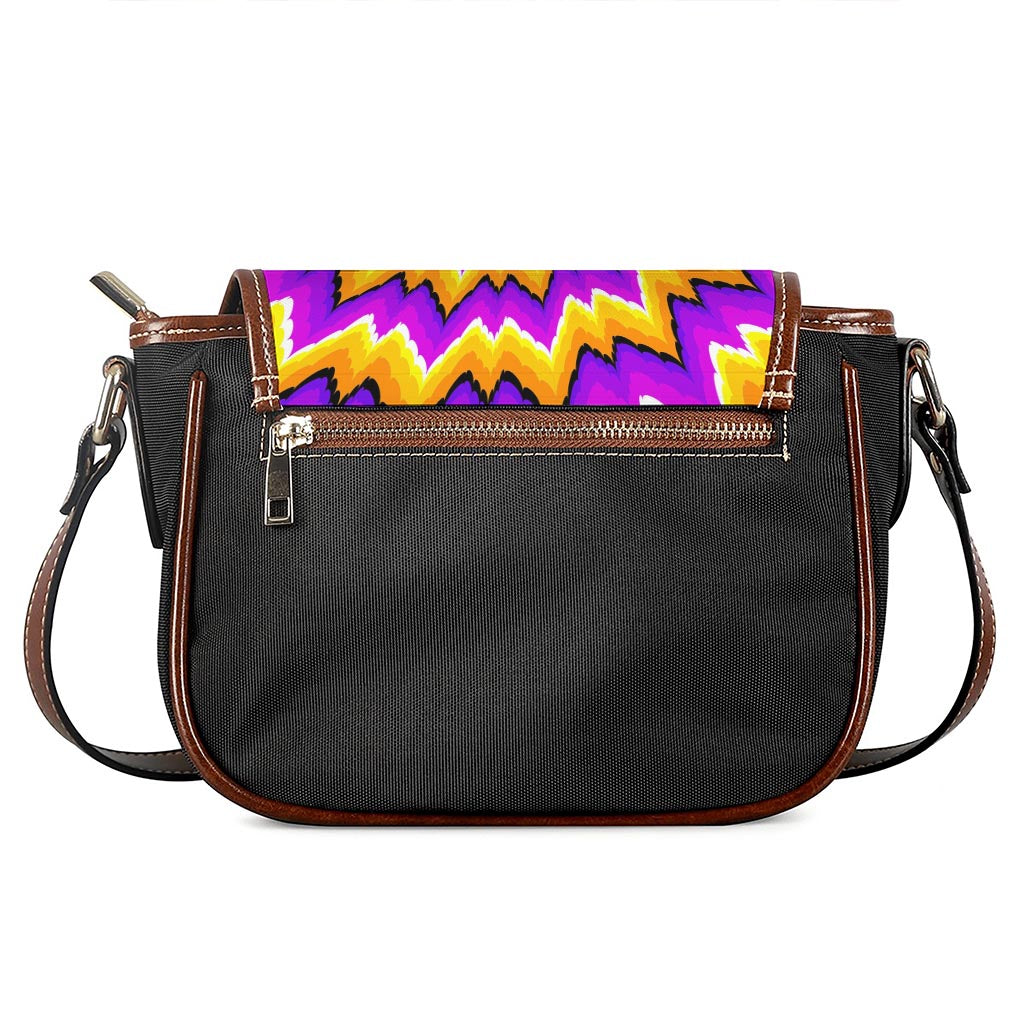 Spiral Expansion Moving Optical Illusion Saddle Bag
