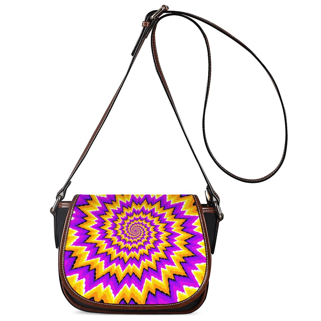 Spiral Expansion Moving Optical Illusion Saddle Bag