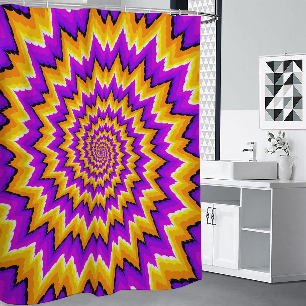 Spiral Expansion Moving Optical Illusion Shower Curtain