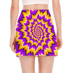 Spiral Expansion Moving Optical Illusion Side Slit Mini Skirt