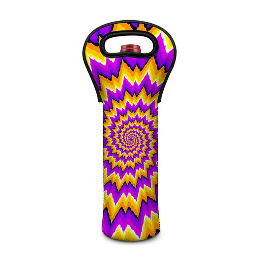 Spiral Expansion Moving Optical Illusion Single Neoprene Wine Tote