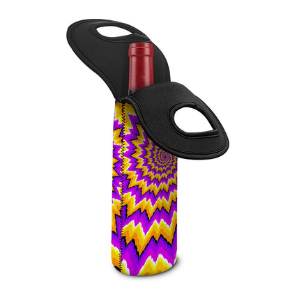 Spiral Expansion Moving Optical Illusion Single Neoprene Wine Tote