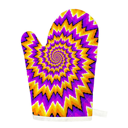 Spiral Expansion Moving Optical Illusion Single Oven Mitt