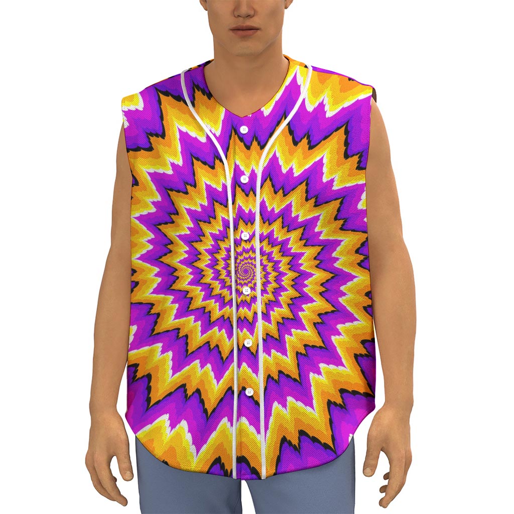 Spiral Expansion Moving Optical Illusion Sleeveless Baseball Jersey