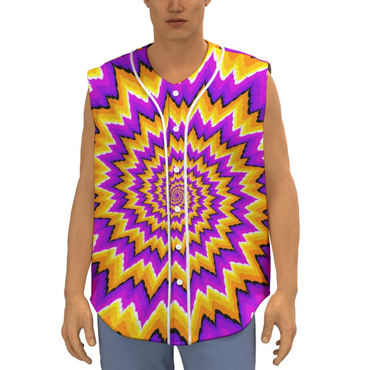 Spiral Expansion Moving Optical Illusion Sleeveless Baseball Jersey