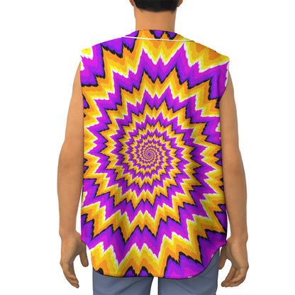 Spiral Expansion Moving Optical Illusion Sleeveless Baseball Jersey