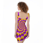 Spiral Expansion Moving Optical Illusion Sleeveless Bodycon Dress