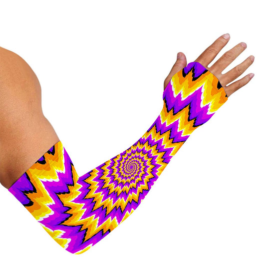Spiral Expansion Moving Optical Illusion Sun Protection Arm Sleeves