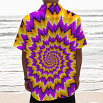 Spiral Expansion Moving Optical Illusion Textured Short Sleeve Shirt