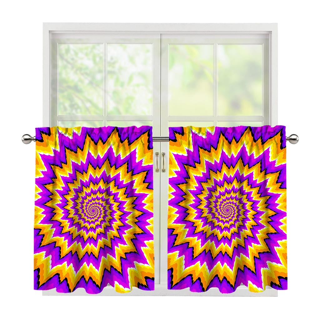 Spiral Expansion Moving Optical Illusion Tier Curtains