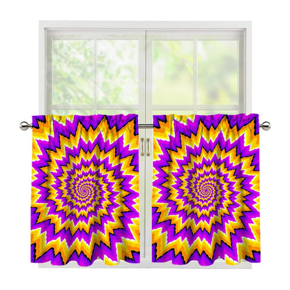 Spiral Expansion Moving Optical Illusion Tier Curtains