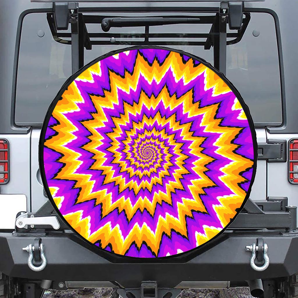 Spiral Expansion Moving Optical Illusion Tire Cover