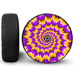 Spiral Expansion Moving Optical Illusion Tire Cover With Camera Hole