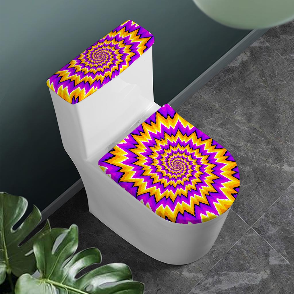 Spiral Expansion Moving Optical Illusion Toilet Lid And Tank Cover Set
