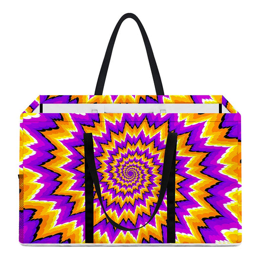 Spiral Expansion Moving Optical Illusion Utility Tote Bag