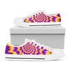 Spiral Expansion Moving Optical Illusion White Low Top Sneakers