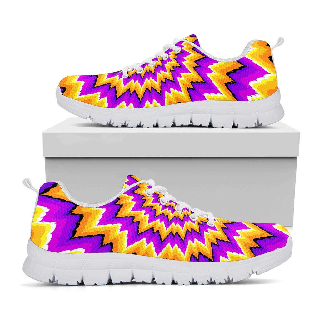 Spiral Expansion Moving Optical Illusion White Running Shoes