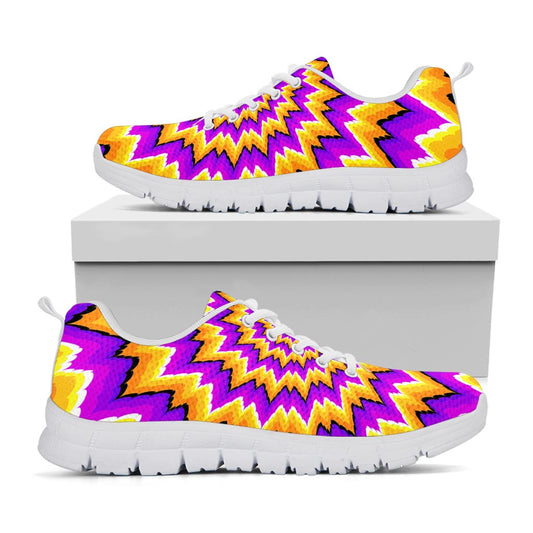 Spiral Expansion Moving Optical Illusion White Running Shoes
