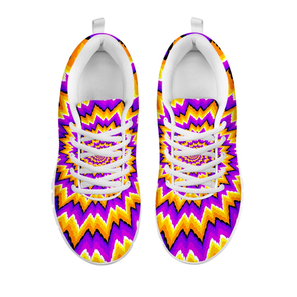 Spiral Expansion Moving Optical Illusion White Running Shoes