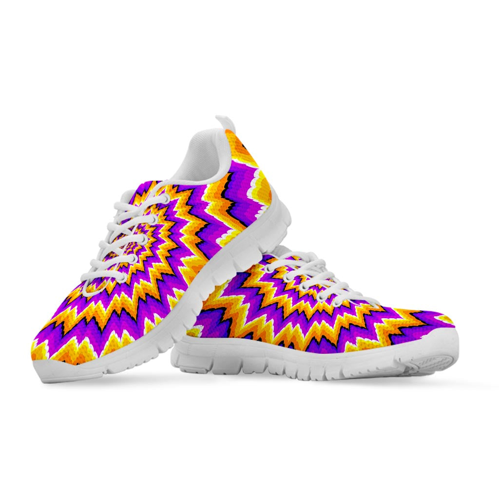 Spiral Expansion Moving Optical Illusion White Running Shoes