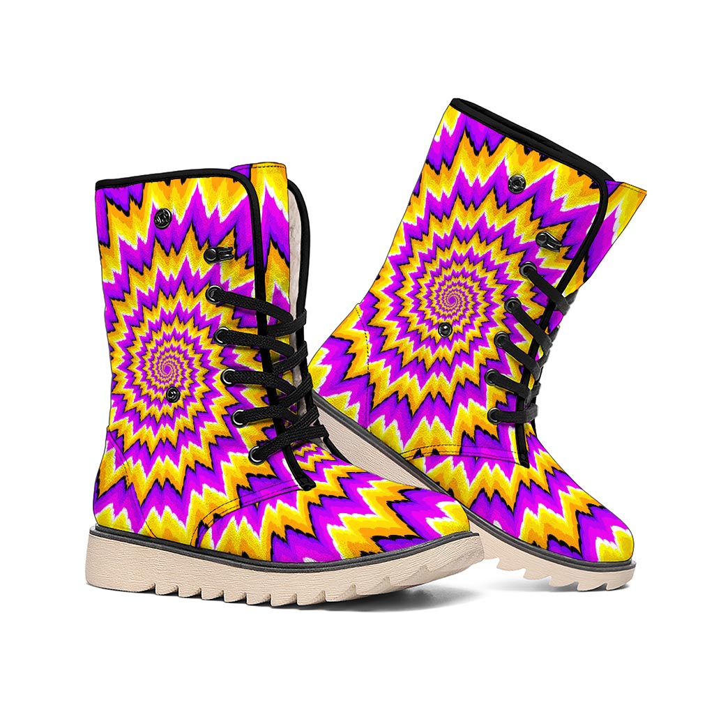 Spiral Expansion Moving Optical Illusion Winter Boots