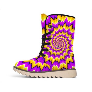 Spiral Expansion Moving Optical Illusion Winter Boots